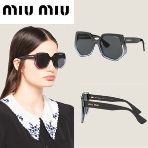 Miu Miu la Mondaine Oversized Frame Sunglasses SMU07V